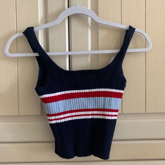 La Hearts Tops - Pacsun LA hearts cropped red white and blue top